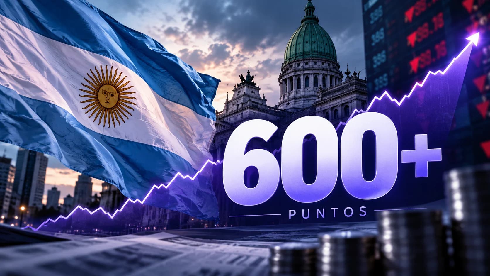 El Riesgo País argentina supera los 600 puntos y arrastra al Merval